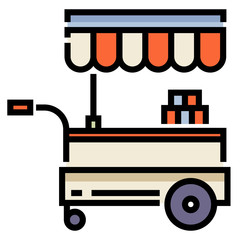 Food stall LineColor illustration