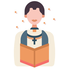 Pastor flat illustration