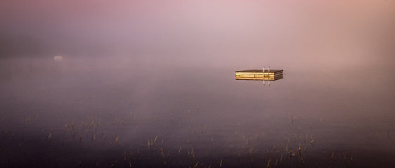 Dock on Lac-Superieur, Mont-tremblant, Quebec, Canada