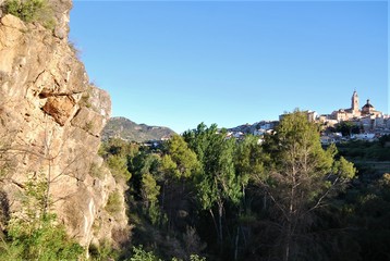 View of the town of Cheva from mountains
