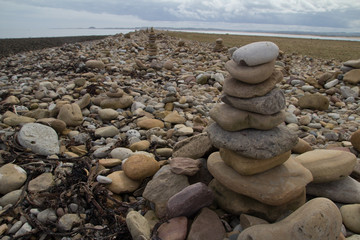 Stone stacks on Holy Island, Northumberland