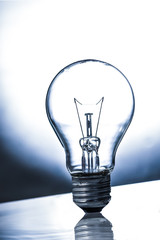 Light blub on white black ground