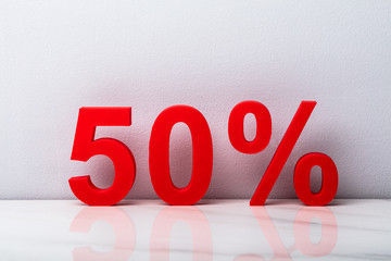 Red Fifty Percent Discount