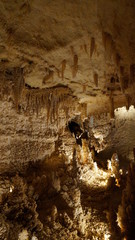 scenery from the inside of a cave