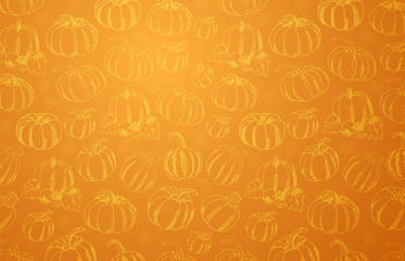 Autumn Backgrounds with Pumpkin for shopping sale, promo poster and frame leaflet, web banner. Vector illustration template.