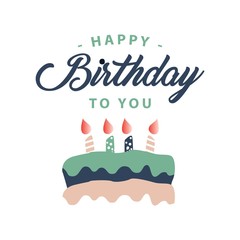Happy Birthday to You Vector Template Design Illustration