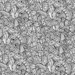 Abstract floral pattern. Psychedelic, sketch drawn by hand