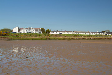 Bamburgh beach on a grey day