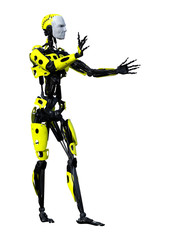 Fototapeta premium 3D Rendering Male Robot on White