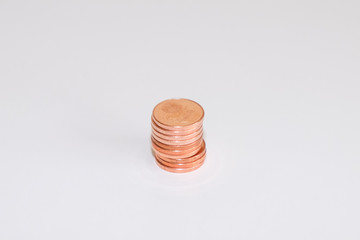 Monedas de un céntimo de Euro apiladas
