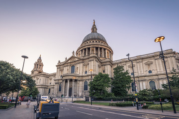 Fototapeta na wymiar London - August 05, 2018: Saint Paul's cathedral in the center of London, England