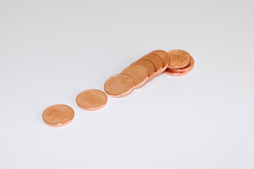 Monedas de un céntimo de Euro desparramadas