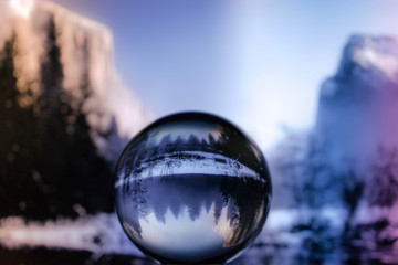 a trasparent crystal ball with wonderfull view