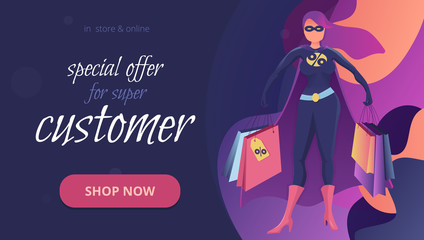 A banner template with a super client.