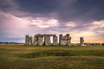 Stonehenge - August 07, 2018: Ancient monument of Stonehenge, England