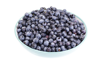 Lot of ripe blue blueberries in bowl