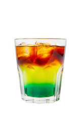 Summer cocktail on isolated white background