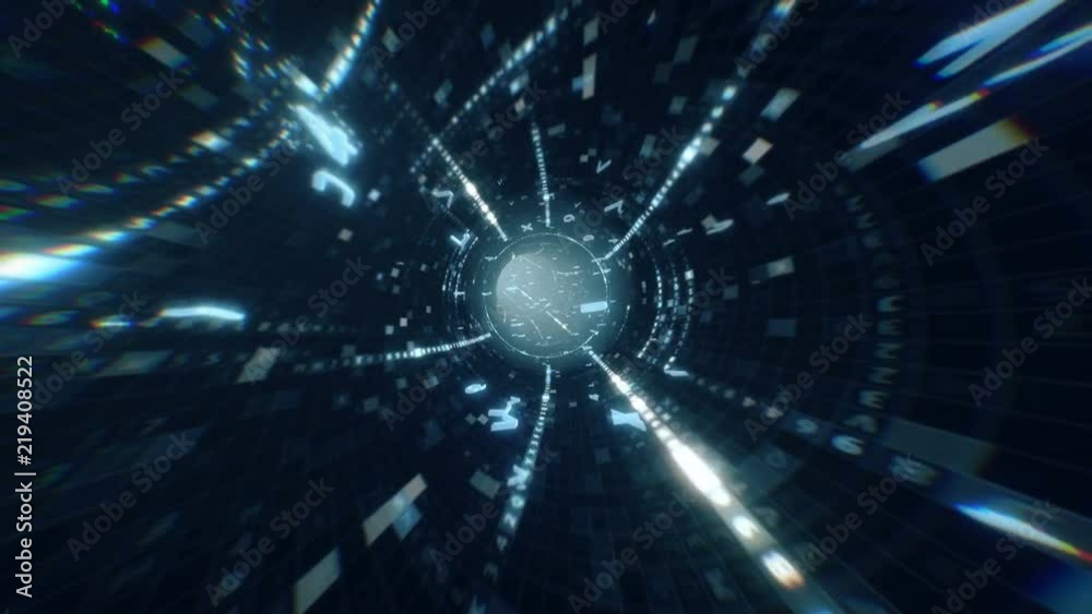 Poster digital hexadecimal code data tunnel