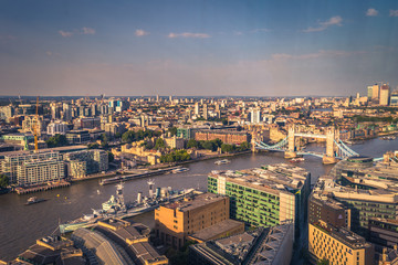 Naklejka premium London - August 06, 2018: Central London seen from the top of the Shard in downtown London, England