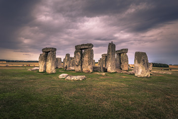 Stonehenge - August 07, 2018: Ancient monument of Stonehenge, England