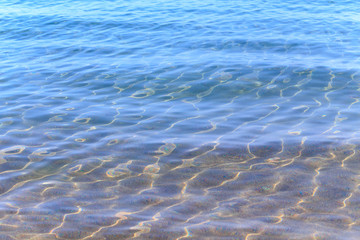 Blue clear water. Sea, lake, sun, beach, vacation Background for inserting images and text....
