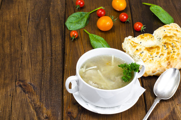 Meat broth with vermicelli