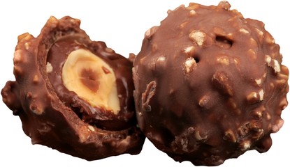 Chocolate Balls with Nuts - Isolated