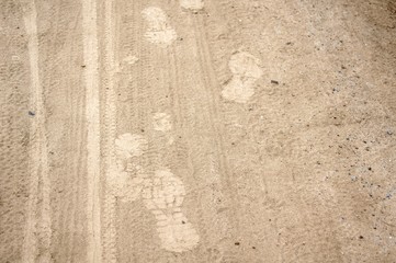 Spuren,hintergrund sand, sand, spuren, fahrrad, braun, beige, fußspuren, sandspuren, wand, blank,...