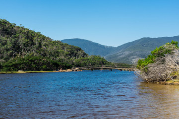 Fototapeta na wymiar Tidal River in the southern section of Wilsons Promontory National Park in Gippsland, Australia.