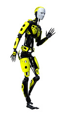 3D Rendering Male Robot on White