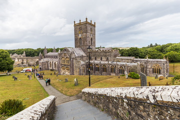 Fototapeta na wymiar St Davids Cathedral in St Davids in Pembrokeshire, Wales, UK