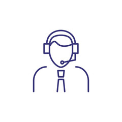 Support operator line icon