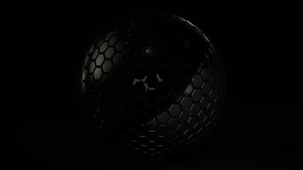 Dark Abstract Honeycomb Sphere