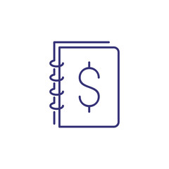 Money book line icon