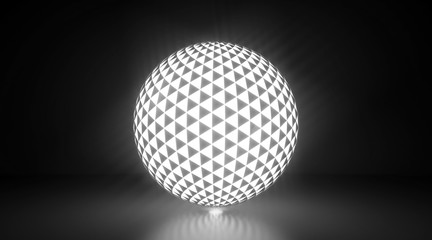 Glowing Triangle Light Sphere - 3D Illustration