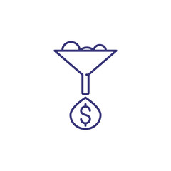 Money filter line icon