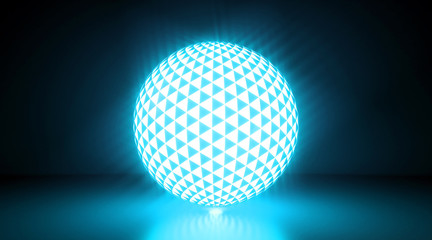 Fototapeta na wymiar Glowing Triangle Light Sphere - 3D Illustration