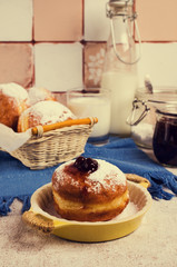 Traditional round donuts