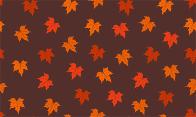 Seamless vector background with autumn leaves. Autumn pattern.