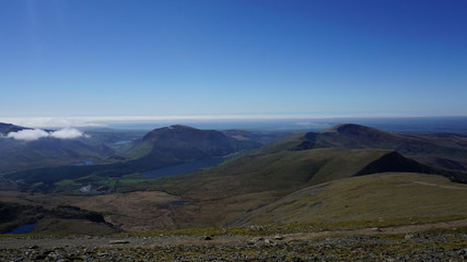 Blick vom Mount Snowdon im Snowdonia Nationalpark, Wales