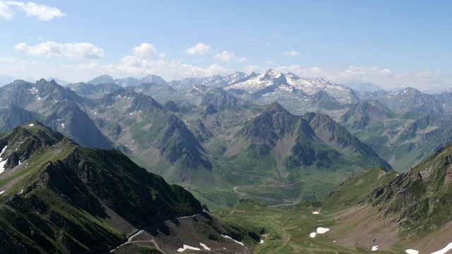 view of Col du Tourmalet in pyrenees mountains