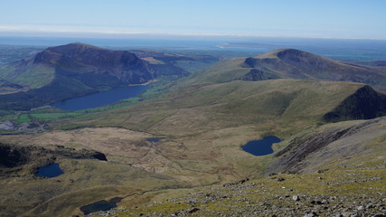 Blick vom Mount Snowdon im Snowdonia Nationalpark, Wales