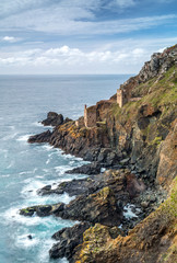 Crown Engine Houses on cliffs, Botallack, Cornwall