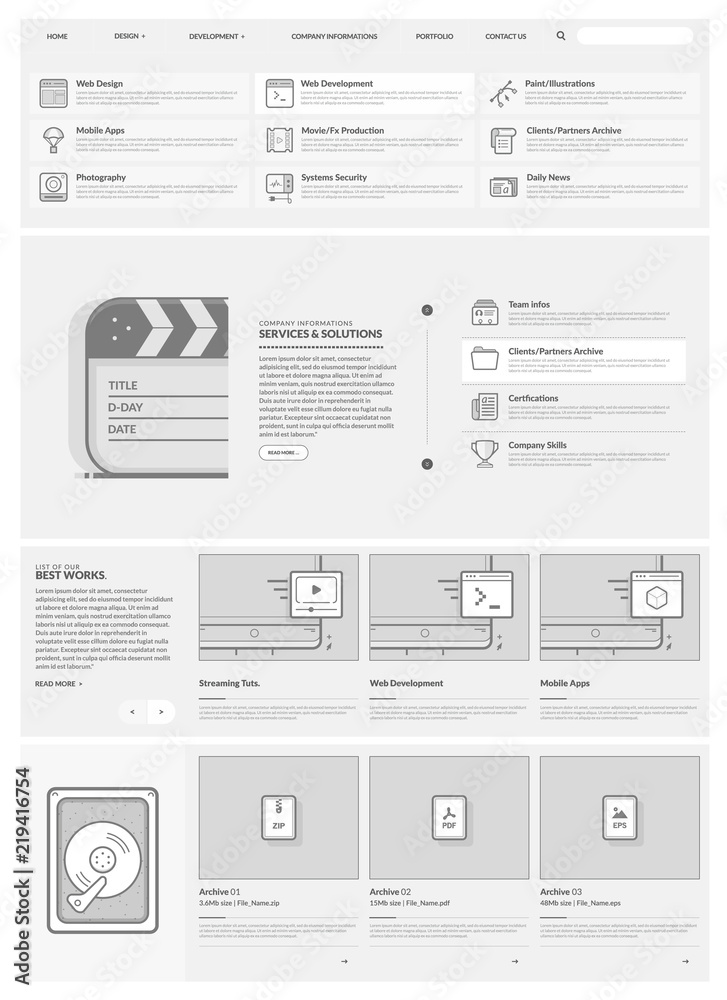 Wall mural flat ui website design elements
