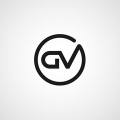 Initial Letter DV Logo Template Design