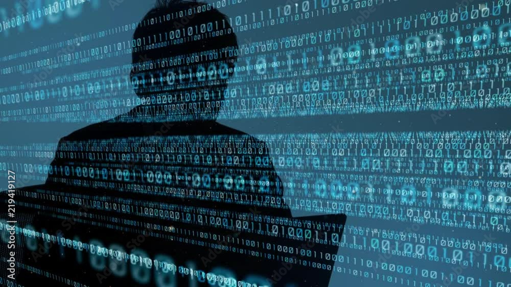 Aufkleber Digital communication concept. Binary code.