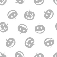 Grey pattern of haloween pumpkins. Vector illustration.