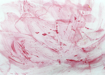 Abstract red watercolor on white background.The color splashing on the paper.hand drawn.