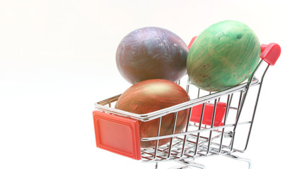 easter eggs in cart for gift