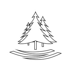 Fototapeta premium Icon of fir forest